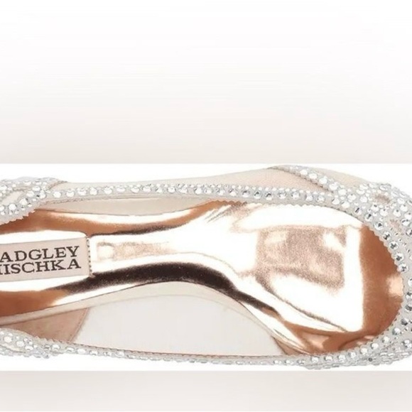 Badgley Mischka Silver Crystal Flats - Picture 3 of 3